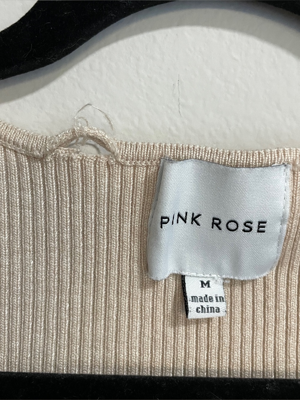 PINK ROSE | Ribbed Zip-Front Top in Beige - Picture 3 of 9